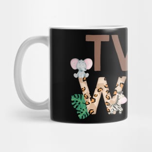 Wild Two Animal Safari 2nd Birthday Theme Family Boy Girl Mug